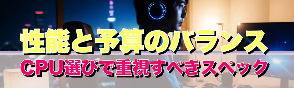 性能と予算のバランス CPU選びで重視すべきスペック