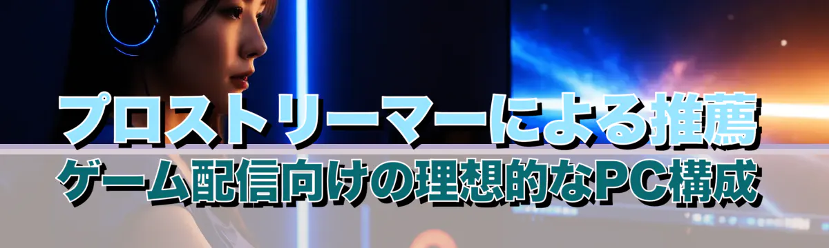 プロストリーマーによる推薦 ゲーム配信向けの理想的なPC構成