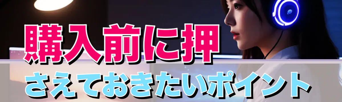 購入前に押さえておきたいポイント