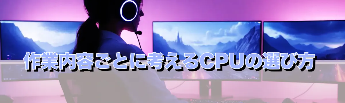 作業内容ごとに考えるCPUの選び方
