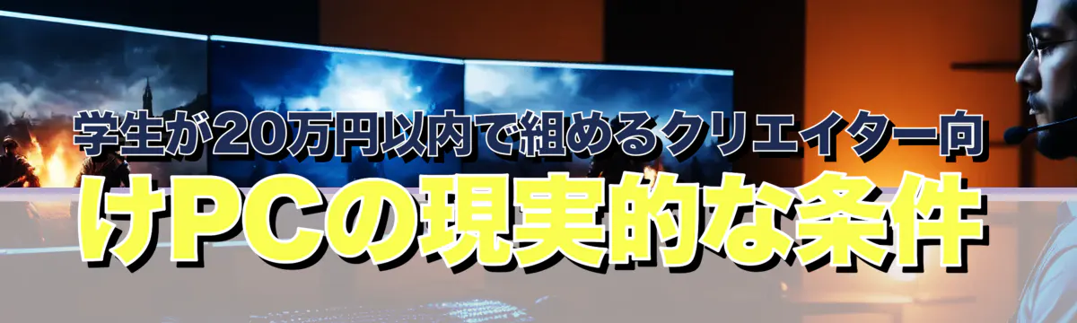 学生が20万円以内で組めるクリエイター向けPCの現実的な条件