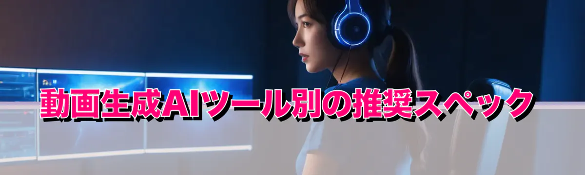 動画生成AIツール別の推奨スペック